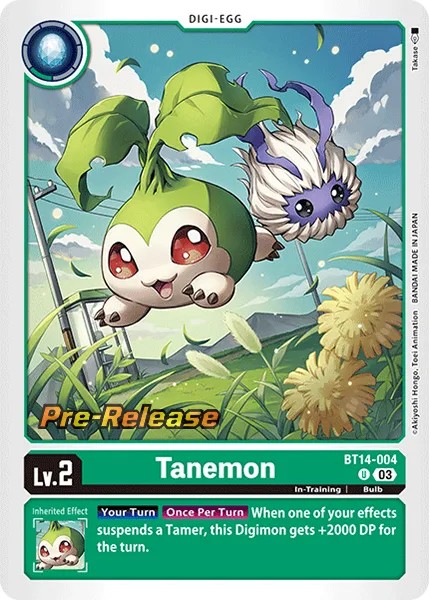 2023 Digimon Card Game BOOSTER BLAST ACE Tanemon #BT14-004 trading card