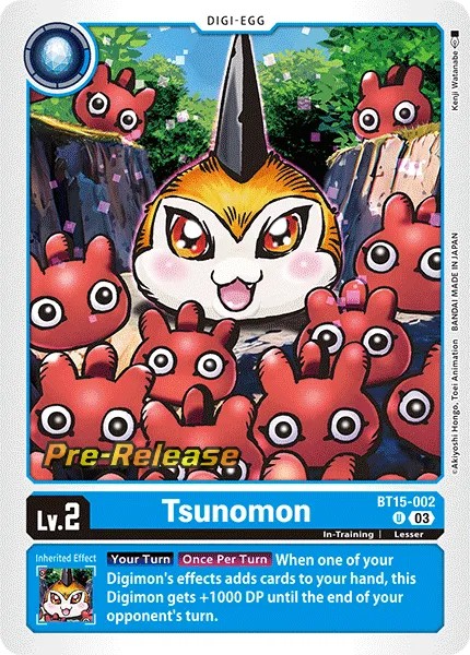 2023 Digimon Card Game BOOSTER EXCEED APOCALYPSE Tsunomon #BT15-002 trading card