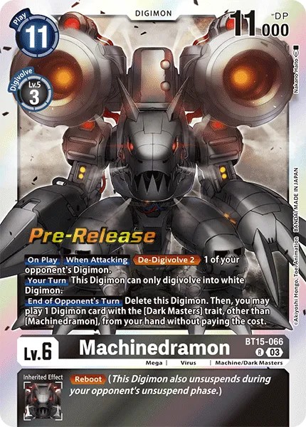 Machinedramon (Pre Release Stamp - Rare 0 · R · Foil) · 2023 · BOOSTER EXCEED APOCALYPSE