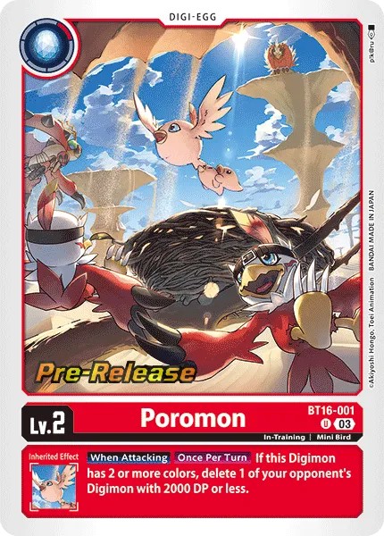2023 Digimon Card Game BOOSTER BEGINNING OBSERVER Poromon #BT16-001 trading card