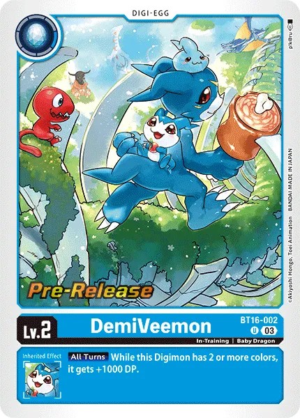 2023 Digimon Card Game BOOSTER BEGINNING OBSERVER DemiVeemon #BT16-002 trading card