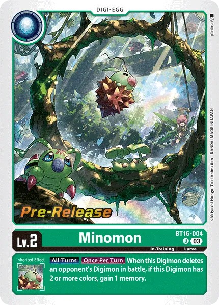 2023 Digimon Card Game BOOSTER BEGINNING OBSERVER Minomon #BT16-004 trading card