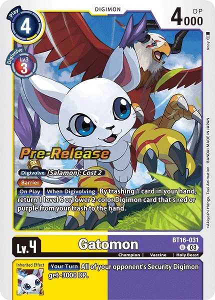 Gatomon (Pre Release Stamp - Uncommon 0 · U · Foil) · 2023 · BOOSTER BEGINNING OBSERVER