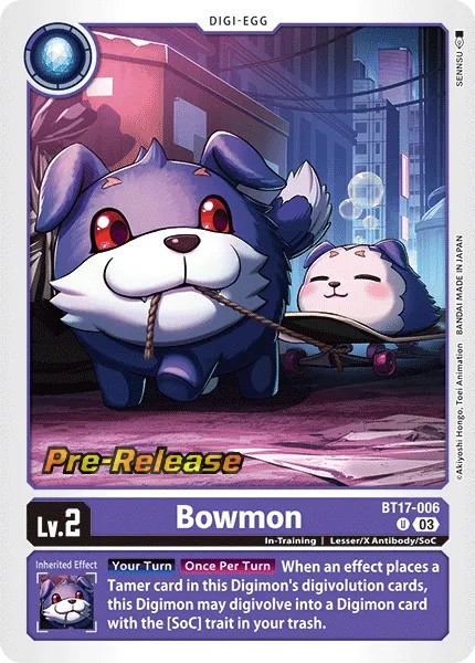 2024 Digimon Card Game BOOSTER SECRET CRISIS Bowmon #BT17-006 trading card