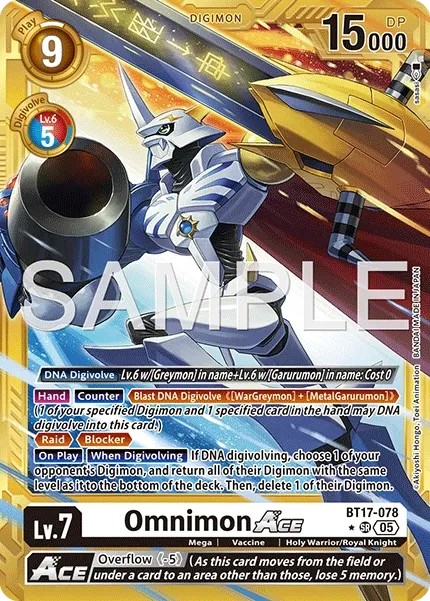 2024 Digimon Card Game ADVANCED BOOSTER DIGIMON GENERATION Omnimon #BT17-078 trading card