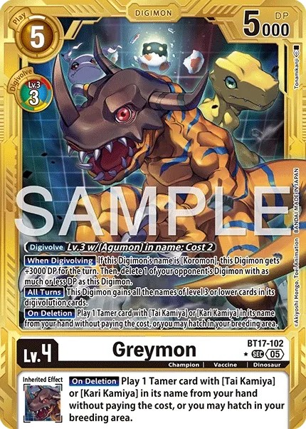 Greymon (Foil - Secret Rare 5 · Sec · Normal) · 2024 · ADVANCED BOOSTER DIGIMON GENERATION