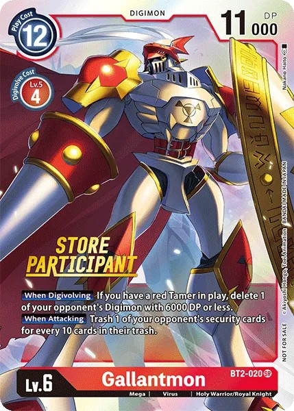 2020 Digimon Card Game Release Special Booster Ver.1.5 Gallantmon #BT2-020 trading card