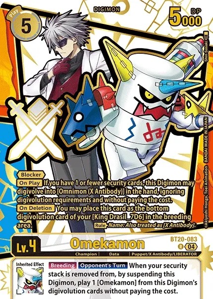 2025 Digimon Card Game EXTRA BOOSTER DAWN OF LIBERATOR Omekamon #BT20-083 trading card