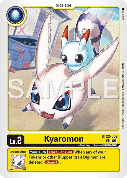 2025 Digimon Card Game BOOSTER CYBER EDEN Kyaromon #BT22-002 trading card