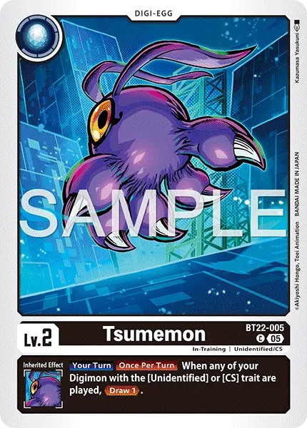 2025 Digimon Card Game BOOSTER CYBER EDEN Tsumemon #BT22-005 trading card