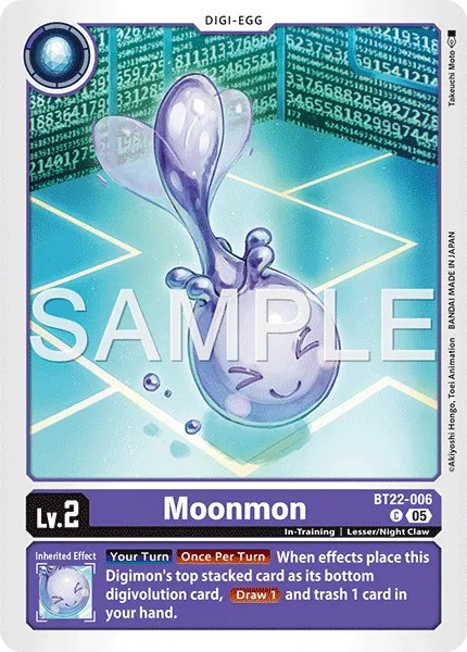 2025 Digimon Card Game BOOSTER CYBER EDEN Moonmon #BT22-006 trading card