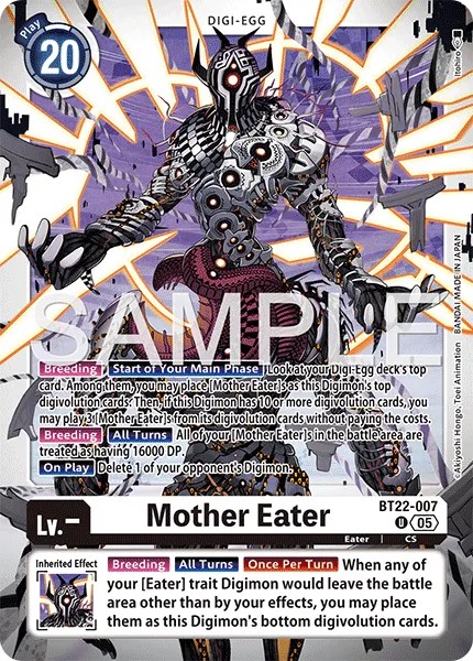 2025 Digimon Card Game BOOSTER CYBER EDEN Mother Eater #BT22-007 trading card