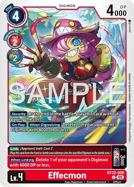 2025 Digimon Card Game BOOSTER CYBER EDEN Effecmon #BT22-009 trading card