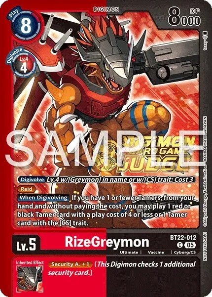 RizeGreymon (Judge Stamp - Alternative Art · C · Foil)
