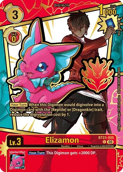 2025 Digimon Card Game EXTRA BOOSTER DAWN OF LIBERATOR Elizamon #BT23-005 trading card