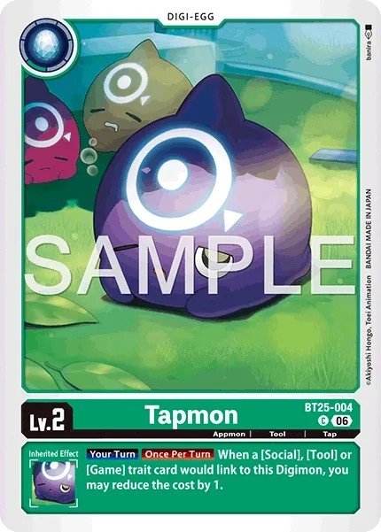 2026 Digimon Card Game BOOSTER DUAL REVOLUTION Tapmon #BT25-004 trading card