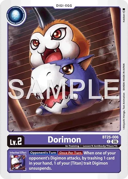 2026 Digimon Card Game BOOSTER DUAL REVOLUTION Dorimon #BT25-006 trading card