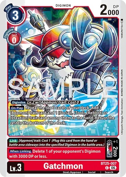 2026 Digimon Card Game BOOSTER DUAL REVOLUTION Gatchmon #BT25-007 trading card