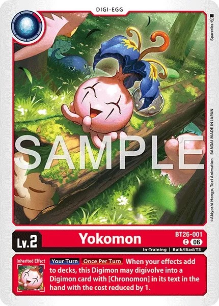 2026 Digimon Card Game BOOSTER TIMELESS BONDS Yokomon #BT26-001 trading card