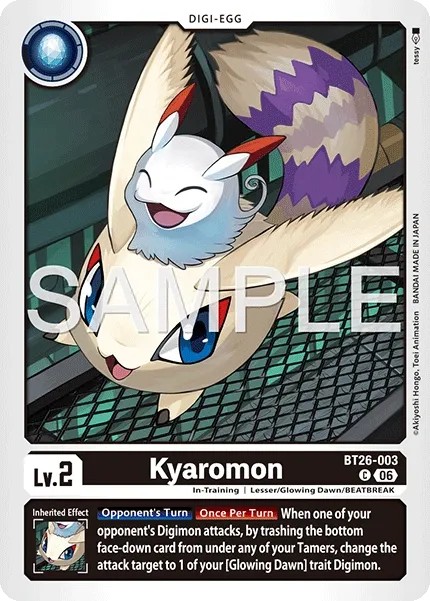 2026 Digimon Card Game BOOSTER TIMELESS BONDS Kyaromon #BT26-003 trading card
