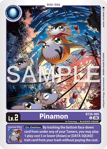2026 Digimon Card Game BOOSTER TIMELESS BONDS Pinamon #BT26-005 trading card