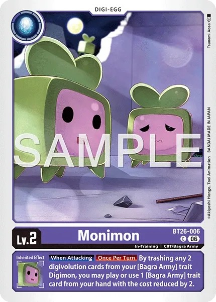 2026 Digimon Card Game BOOSTER TIMELESS BONDS Monimon #BT26-006 trading card