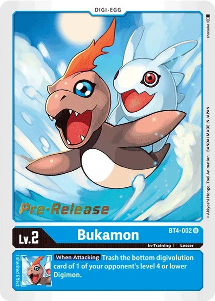 2020 Digimon Card Game BOOSTER GREAT LEGEND Bukamon #BT4-002 trading card