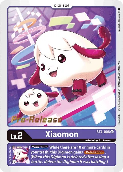 Xiaomon (Pre Release Stamp - Uncommon 0 · U · Normal) · 2020 · BOOSTER GREAT LEGEND