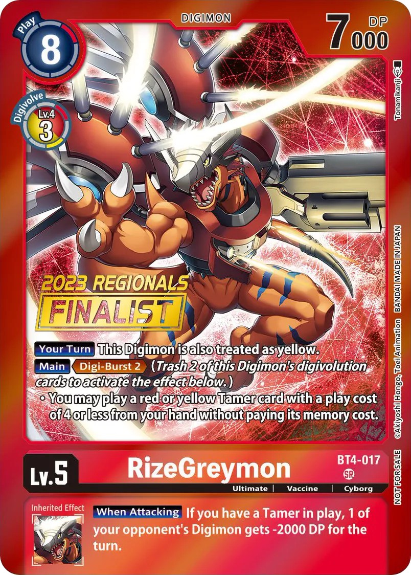 RizeGreymon (Finalist Stamp - Top 32 Prize 3 · Sr · Foil) · 2020 · BOOSTER GREAT LEGEND