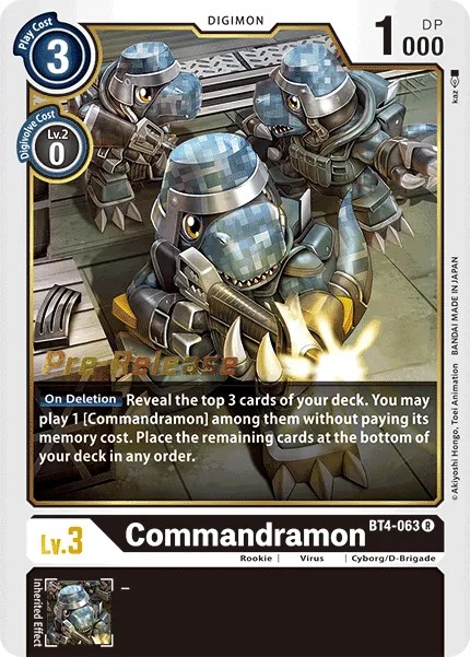 Commandramon (Gold Outline - Pre Release Stamp - Rare 0 · R · Normal) · 2020 · BOOSTER GREAT LEGEND