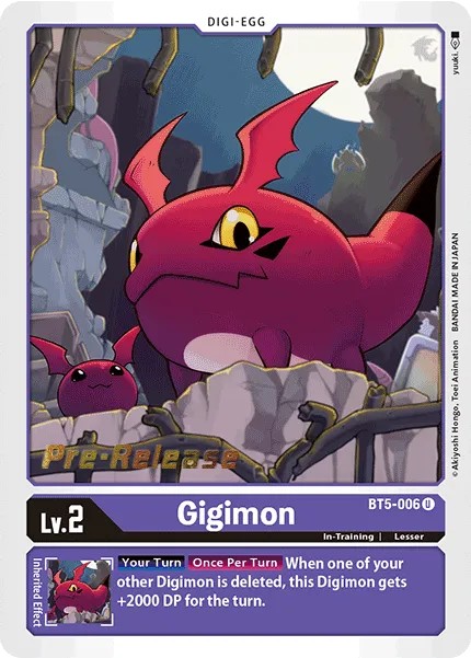 Gigimon (Pre Release Stamp - Uncommon 0 · U · Normal) · 2021 · BOOSTER BATTLE OF OMNI
