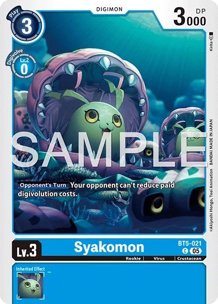 2021 Digimon Card Game ADVANCED BOOSTER DIGIMON GENERATION Syakomon #BT5-021 trading card