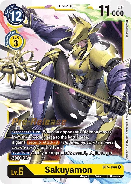 Sakuyamon (Gold Outline - Pre Release Stamp - Rare 0 · R · Normal) · 2021 · BOOSTER BATTLE OF OMNI