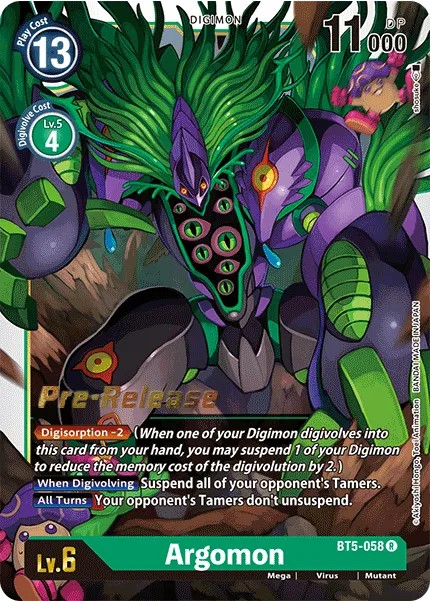 Argomon (Gold Outline - Pre Release Stamp - Rare 0 · R · Normal) · 2021 · BOOSTER BATTLE OF OMNI