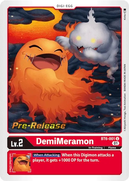 2021 Digimon Card Game BOOSTER DOUBLE DIAMOND DemiMeramon #BT6-001 trading card