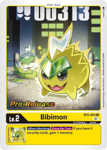 2021 Digimon Card Game BOOSTER DOUBLE DIAMOND Bibimon #BT6-003 trading card