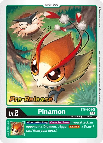2021 Digimon Card Game BOOSTER DOUBLE DIAMOND Pinamon #BT6-004 trading card