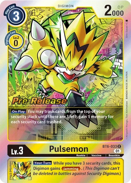 Pulsemon (Pre Release Stamp - Rare 0 · R · Foil) · 2021 · BOOSTER DOUBLE DIAMOND