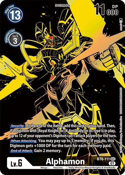 Alphamon (Textured - Rare Pull 2 · Sec · Normal) · 2021 · Booster Xros Encounter