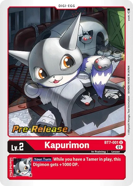 2021 Digimon Card Game BOOSTER NEXT ADVENTURE Kapurimon #BT7-001 trading card