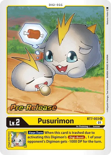 2021 Digimon Card Game BOOSTER NEXT ADVENTURE Pusurimon #BT7-003 trading card