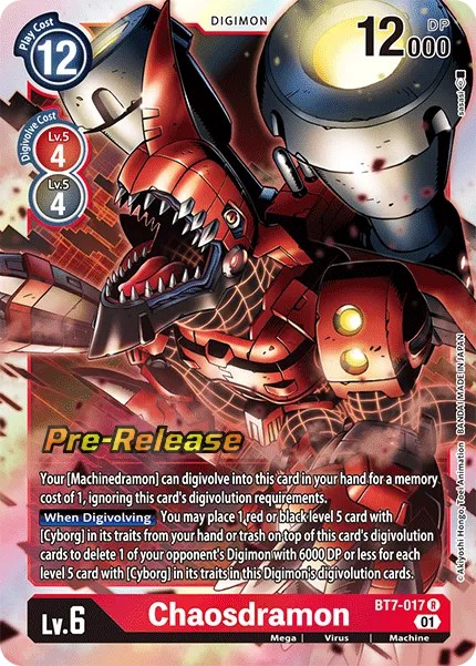 Chaosdramon (Pre Release Stamp - Rare 0 · R · Foil) · 2021 · BOOSTER NEXT ADVENTURE