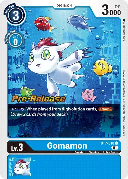 Gomamon (Pre Release Stamp - Uncommon 0 · U · Foil) · 2021 · BOOSTER NEXT ADVENTURE