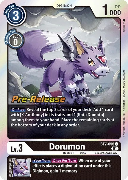 Dorumon (Pre Release Stamp - Rare 0 · R · Foil) · 2021 · BOOSTER NEXT ADVENTURE