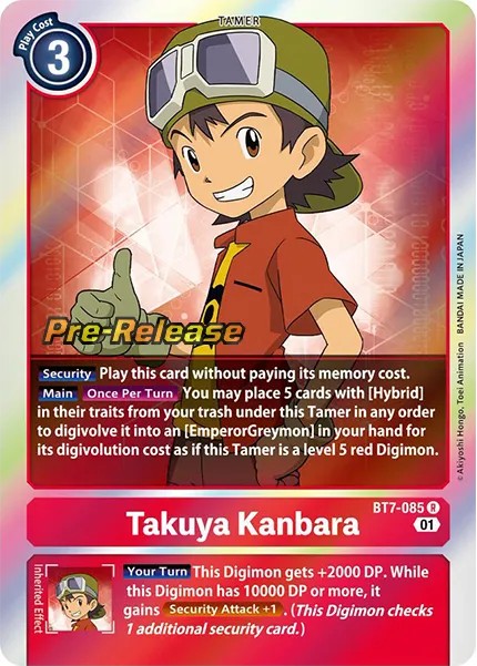 Takuya Kanbara (Pre Release Stamp - Rare 0 · R · Foil) · 2021 · BOOSTER NEXT ADVENTURE