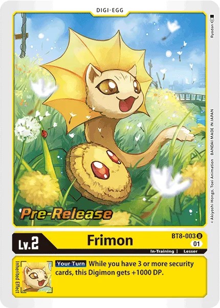 2021 Digimon Card Game BOOSTER NEW AWAKENING Frimon #BT8-003 trading card