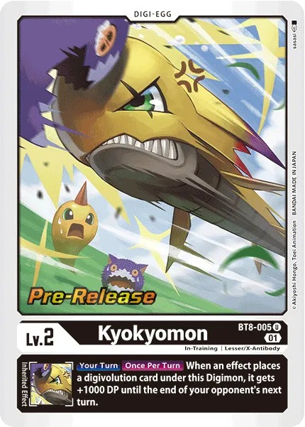 2021 Digimon Card Game BOOSTER NEW AWAKENING Kyokyomon #BT8-005 trading card