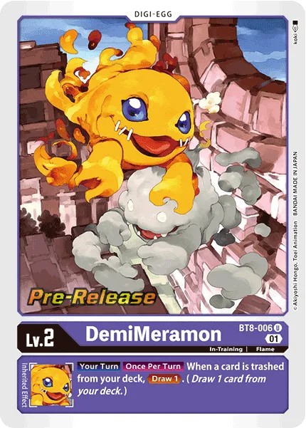 2021 Digimon Card Game BOOSTER NEW AWAKENING DemiMeramon #BT8-006 trading card
