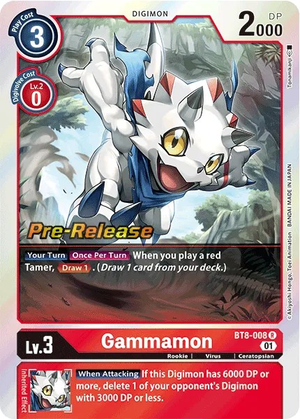 Gammamon (Pre Release Stamp - Rare 0 · R · Foil) · 2021 · BOOSTER NEW AWAKENING