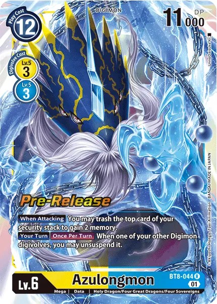 Azulongmon (Pre Release Stamp - Rare 0 · R · Foil) · 2021 · BOOSTER NEW AWAKENING